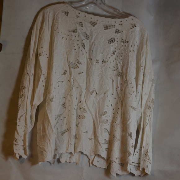 WHITE EYELET Embroidered XL White Skirt Jacket by YaYa - Picture 14 of 15